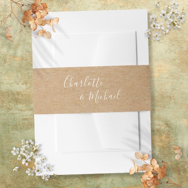 Simple Rustic Kraft Signature Script Invitation Belly Band (Simple Rustic Kraft Signature Script Invitation Belly Band)