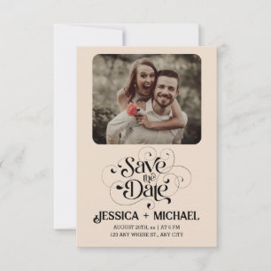 Simple Rustic Minimal Elegant Editable Wedding Save The Date