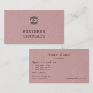 Simple Rustic Minimalist Kraft Paper with Logo Business Card