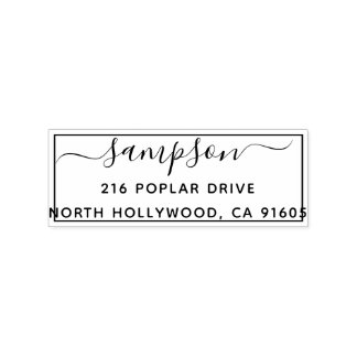 Simple Rustic Rectangular Return Address Rubber Stamp