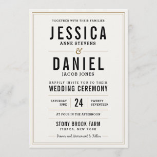 Simple Rustic Wedding Invitation - Floral Back