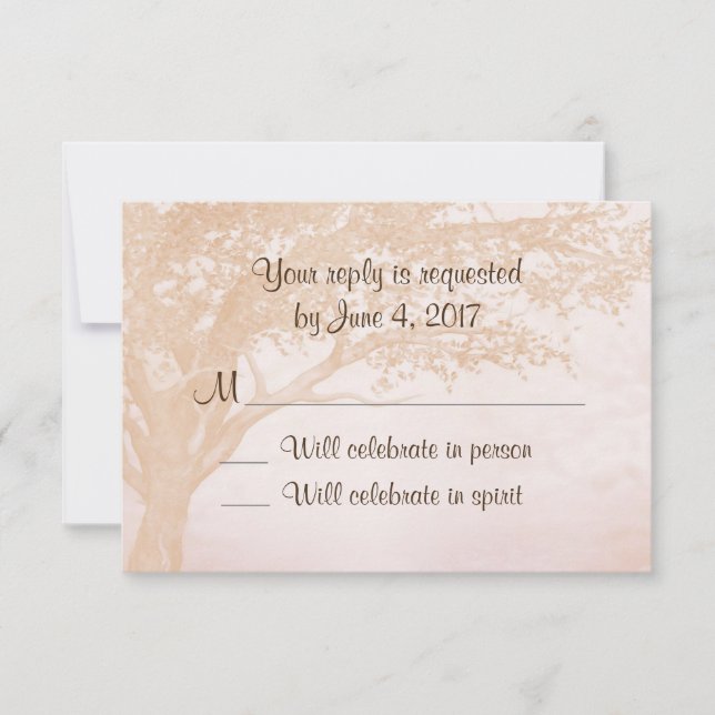 Simple Rustic Wedding Invitation w/ Tree RSVP Card (Front)