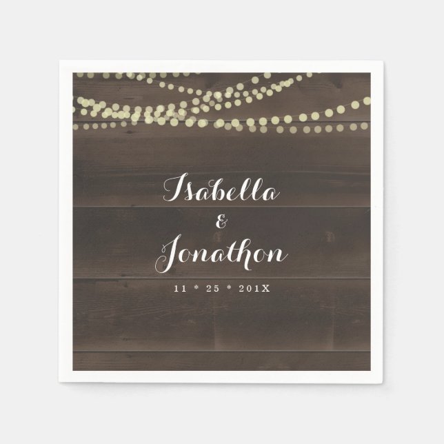 Simple Rustic Wedding Napkin (Front)