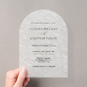 Simple Rustic White Wedding Acrylic Invitations
