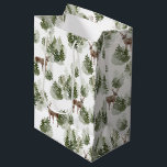 Simple Rustic Winter Forest Watercolor Christmas Medium Gift Bag<br><div class="desc">Make someone's holiday season extra special with this beautiful, hand-painted gift bag. Adorned with lush green forest and greenery in a watercolor pattern, it's perfect for filling with unique gifts, holiday baked goods, or anything else you know they'll love. The handles make it easy to carry, and the simple, modern...</div>