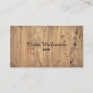 Simple Rustic Wood Effect Business Card