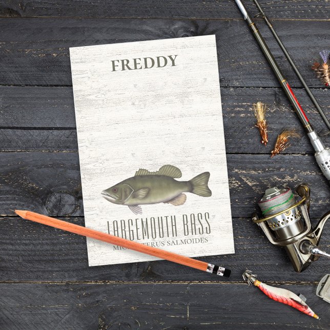 Simple Rustic Wood Nature Fisherman Custom Bass  Post-it Notes (Creator Uploaded)