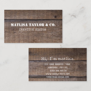 Simple Rustic Wood Oak Style Pattern Professional Business Card