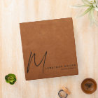 Simple Sable Leather Print Modern Monogram