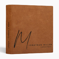 Simple Sable Leather Print Modern Monogram