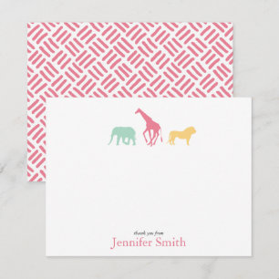 Simple Safari Animal Personalize Stationery Invitation