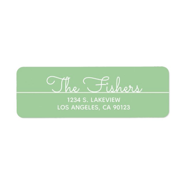 Simple Sage Cursive Return Address (Front)