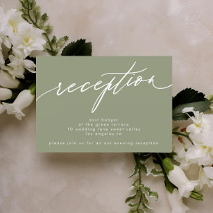 Simple Sage Green and White Modern Calligraphy Invitation