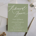 Simple Sage Green and White Modern Calligraphy Invitation<br><div class="desc">White and Moss Green Wedding Rehearsal Dinner Invitation

*PART OF A COLLECTION</div>