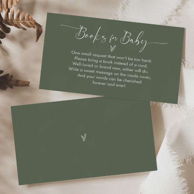 Simple Sage Green Books for Baby Insert Card (Creator Uploaded)