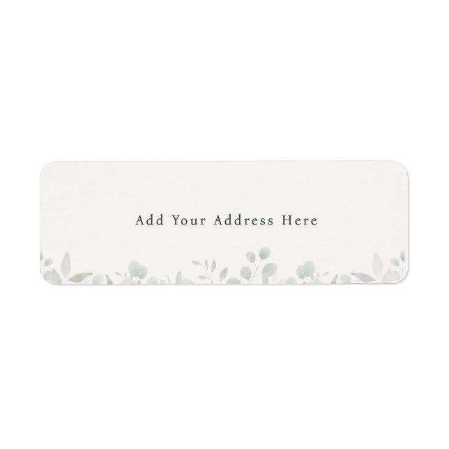 Simple Sage Green Botanical Minimal Return Address (Front)