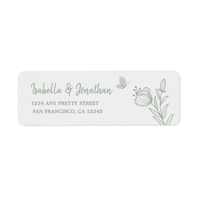 Simple sage green botanical wedding  (Front)
