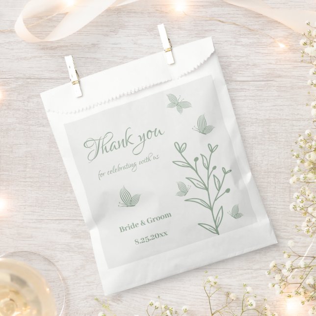 Simple sage green botanical wedding  favour bag (Clipped)