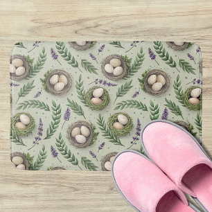 Simple Sage Green Easter Eggs Lavender Nest Bath Mat