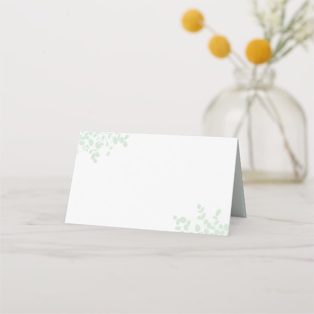 Simple Sage Green Eucalyptus Place Cards  (Front)
