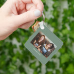 Simple Sage Green Minimalist Photo Keepsake Keychain<br><div class="desc">Simple organic Sage Green and White Minimalist Photo Keepsake Christmas keychain,  a beautiful personalized gift for friends,  family,  couple,  girlfriend,  boyfriend,  coworker,  boss and more.</div>