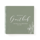 Simple Sage Green Moderne Mariage Livre d'or