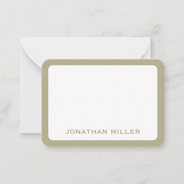 Simple Sage Green Typographic Name Rounded Corners Card (Front)