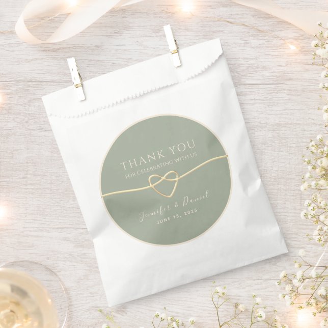 Simple Sage Green Wedding Favour Bag (Clipped)