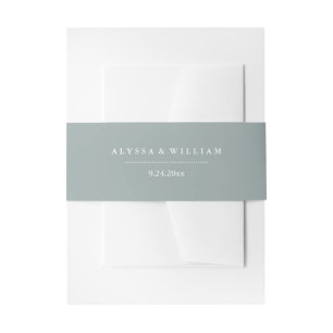 Simple Sage Green   Wedding Invitation Belly Band