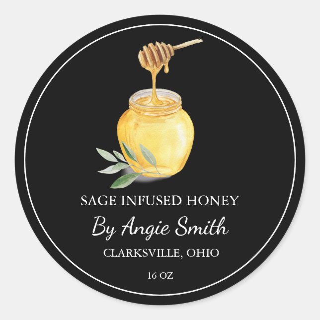 Simple Sage Infused Honey Label (Front)