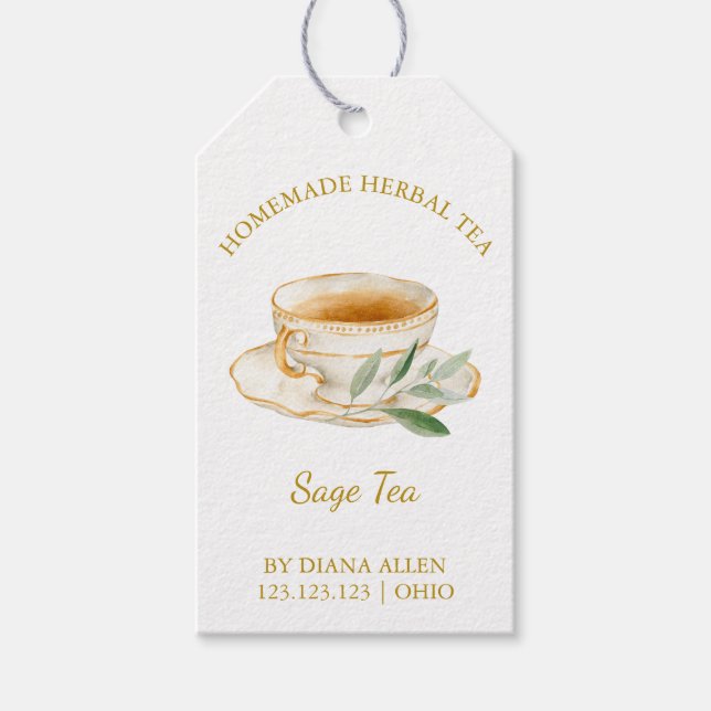 Simple Sage Tea Hang Tag  (Front)