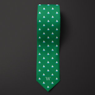 Simple Sailboat Monogram Tie