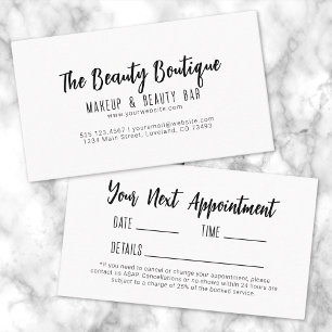 Simple Salon Next Appointment Business Card