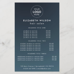 Simple Salon Service Menu Flyer