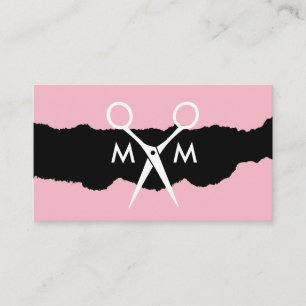 Simple Salon Shears Monogram Business Card