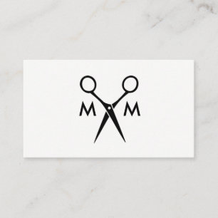 Simple Salon Shears Monogram Business Card
