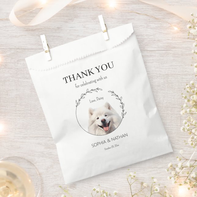 Simple Samoyed Dog Wedding Thank You Favour Bag (Clipped)