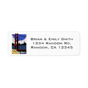 Simple San Francisco golden gate address labels