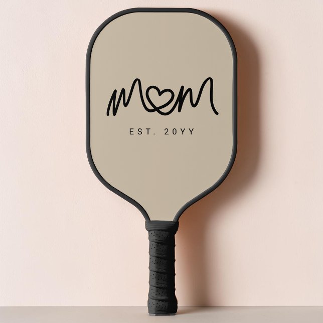 Simple Sand Brown Script Cute Modern Best Mom Ever Pickleball Paddle (Simple Sand Brown Script Cute Modern Best Mom Ever Pickleball Paddle)