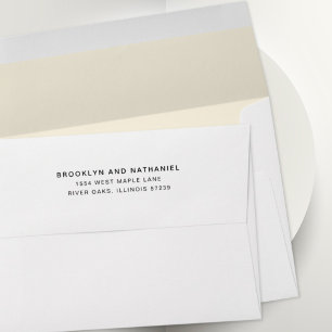 Simple Sand Return Address Lined Envelope