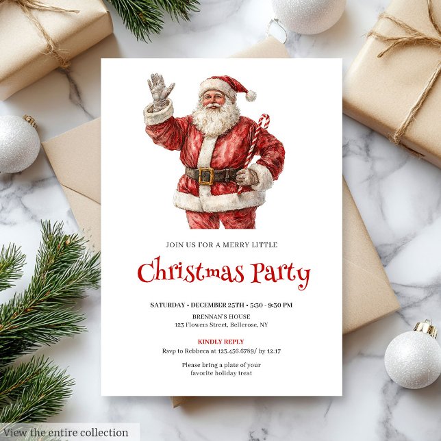 Simple Santa Claus Editable Christmas Office   Invitation (Simple Santa Claus Editable Christmas Office Invitation

)