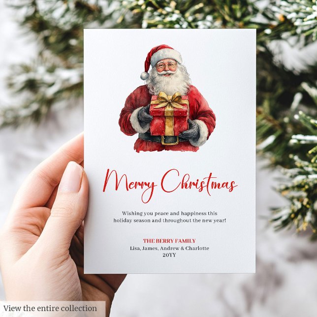 Simple Santa Claus Modern Script Font Holiday Card (Simple Santa Claus Modern Script Font Holiday Card)
