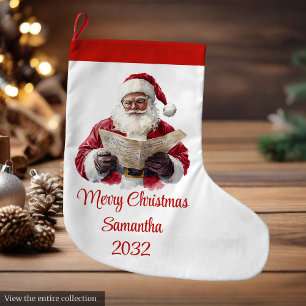 Simple Santa Claus Stylish Modern Holiday Stocking