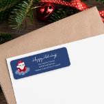 Simple Santa Poinsettia Christmas Return Address<br><div class="desc">This minimal "Happy Holidays" address Label features a hand drawn whimsical Santa that adds a touch of nostalgic whimsy. Original art by Malissa Melrose.</div>