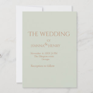 simple sauge vert rose or moderne invitation
