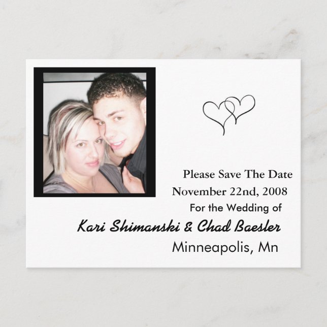 Simple Save the date Announcement Postcard (Front)