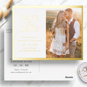 Simple Save The Date Foil Invitation Postcard