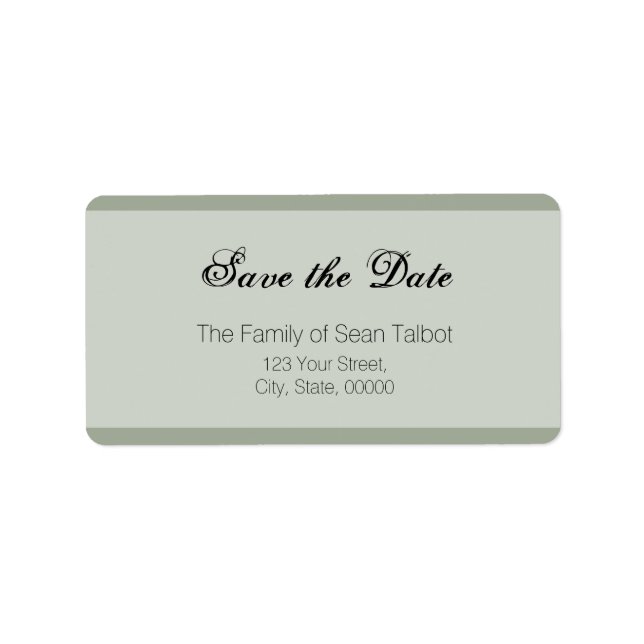 Simple Save the Date Label Choose your Colour 1 (Front)