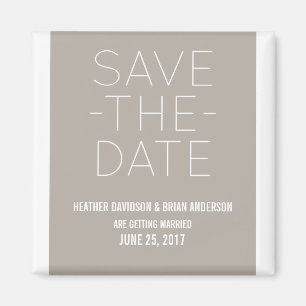Simple Save the Date Magnet, Beige Magnet