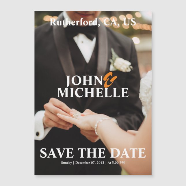 Simple Save The Date Magnetic Card  (Front)